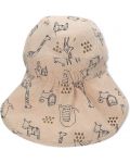 Pălărie de vară pentru copii cu protecție UV 50+ Sterntaler - Cu animale, 51 cm, 18-24 luni, bej - 4t