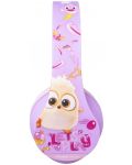 Căști pentru copii PowerLocus - P2 Kids Angry Birds, wireless, roz/violet - 4t