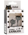 Căști pentru copii cu microfon I-Total - Cats Collection 11052, negru - 4t