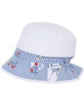 Pălărie de vară pentru copii cu protecție UV 50+ Sterntaler - Cu flori, 53 cm, 2-4 ani, albă - 1t