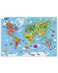 Set de puzzle-uri intr-o valiza Janod - Harta lumii, 300 de piese - 3t