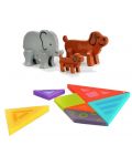 Joc inteligent pentru copii Hola toys Educational - Tangram magnetic, Animale - 4t