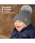 Pălărie de iarnă pentru copii KeaBabies - 6-36 luni, gri, 2 bucăți - 3t