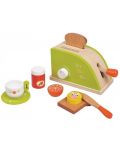 Set de joaca Lelin - Toster pentru copii, cu produse pentru mic dejun, verde - 1t