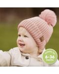 Pălărie de iarnă pentru copii cu pompon KeaBabies - 6-36 luni, roz, 2 buc. - 3t