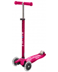 Scooter pentru copii Micro - Maxi Deluxe LED, Pink - 1t