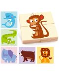 Puzzle din lemn pentru copii Toi World - Animale, 24 piese - 2t