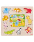 Puzzle pentru copii Goki - Animale de la grădina zoologică - 1t