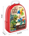 Set pe asamblare pentru copii Raya Toys -  Dinozauri, 2 piese, cu unealta - 3t