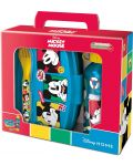 Set pentru copii Stor Mickey Mouse - Sticlă, cutie pentru mâncare și tacâmuri - 1t