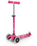 Trotineta pentru copii 3 în 1 Micro - Mini Deluxe Plus LED, Pink - 3t