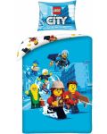 Lenjerie de pat pentru copii Halantex - Lego City, albastru - 1t