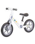 Bicicletă de echilibru pentru copii Chipolino - Dino, alb și gri - 1t