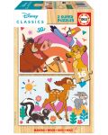 Puzzle de lemn pentru copii Educa din 2 x 16 piese - Animale Disney - 1t