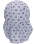 Palarie de vara pentru copii cu protectie pentru gat cu protectie UV 50+ Sterntaler - Cu ancore, 49 cm, 12-18 luni, gri - 2t