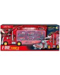 Jucărie pentru copii Raya Toys - Transportor auto cu mașini, roșu - 1t