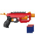 Jucărie pentru copii Raya Toys Soft Bullet - Pistol mitralieră cu 8 cartușe moi, roșu - 1t