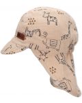 Pălărie de vară pentru copii cu protecție UV 50+ Sterntaler - Cu animale, 51 cm, 18-24 luni, bej - 2t