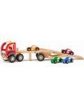 Jucarie pentru copii Woody - Autotransporter cu masini de curse - 2t