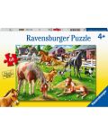 Puzzle pentru copii Ravensburger  din 60 piese - Cai fericiți - 1t