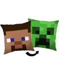 Pernă decorativă Cerda - Minecraft, Steve Creeper, față dublă - 1t