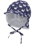 Pălărie de vară pentru copii cu viziera și protecție UV 50+ Sterntaler - Cu balene, 45 cm, 6-9 luni - 3t