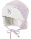 Pălărie pentru copii Sterntaler - 45 cm, 6-9 luni, roz și alb - 1t