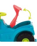 Tractor de impins pentru copii 2 in 1 Ecoiffier - Albastru, cu remorca si cositoare - 6t