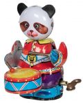Jucărie pentru copii Goki - Panda metalică cu tobă, cu mecanism de învârtire - 1t
