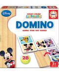 Puzzle din lemn pentru copii Educa de 28 piese - Mickey Mouse, domino - 1t