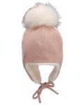 Pălărie de iarnă pentru copii cu pompon Sterntaler - Fetiță, 53 cm, 2-4 ani, roz	 - 2t