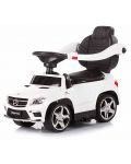 Mașină pentru copii cu mâner și baldachin Chipolino- Mercedes GL63 AMG, albă - 3t