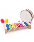 Set muzical pentru copii Woody - Instrumente din lemn  - 2t
