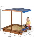 Cutie de nisip din lemn pentru copii Smart Baby - Cu copertină - 4t