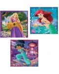 Puzzle pentru copii Clementoni din 3 x 48 piese - Prințese Disney - 2t