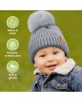 Pălărie de iarnă pentru copii KeaBabies - 6-36 luni, gri, 2 bucăți - 4t
