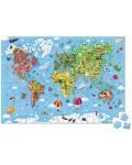Set de puzzle-uri intr-o valiza Janod - Harta lumii, 300 de piese - 4t