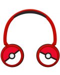 Căști pentru copii OTL Technologies - Pokemon Pokeball, roşie - 2t