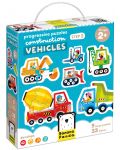 Puzzle pentru copii Banana Panda 9 în 1 - Vehicule de constructii - 1t