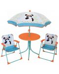 Set de grădină pentru copii Fun House - Masă cu scaune și umbrelă, Panda - 1t
