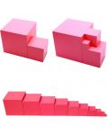 Smart Baby Toy - Turnul Montessori roz, 10 cuburi - 1t