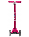 Scooter pentru copii Micro - Maxi Deluxe LED, Pink - 3t