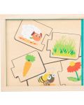 Puzzle din lemn pentru copii Picior mic - Animale de hrănit, 20 de piese - 3t