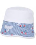 Pălărie de vară pentru copii cu protecție UV 50+ Sterntaler - Cu flori, 53 cm, 2-4 ani, albă - 2t
