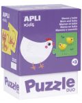 Puzzle pentru copii Apli Kids - Animale mama si bebe, 24 piese - 1t