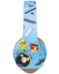 Căști pentru copii PowerLocus - P2 Kids Angry Birds,wireless, albastru/portocaliu - 4t