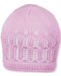 Pălărie pentru copii din bumbac tricotat Sterntaler - 53 cm, 2-4 ani, roz - 1t