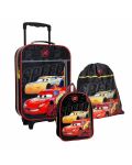 Set pentru copii Cars 3 in 1 - valiza, rucsac mic si geanta - 1t