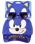Set pentru copii Cerda - Pălărie și ochelari de soare, Sonic - 1t