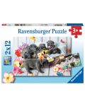 Puzzle pentru copii Ravensburger  din 2 x 12 piese - Cățeluși mici - 1t